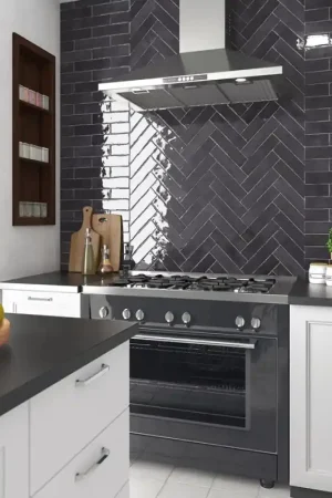 carrelage imitation zellige 6x24.6 cm BASALT BLACK Réduction